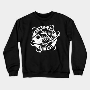 Atomic Fish Tattoo Original Solid White Crewneck Sweatshirt